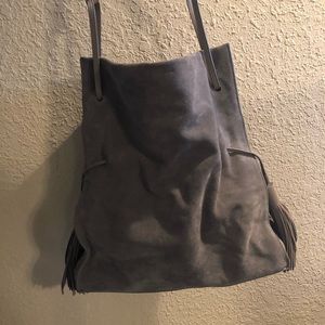All Saints Gray Hobo Handbag